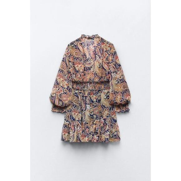 PRINTED MINI DRESS - Picture 8 of 9